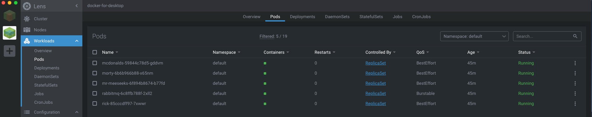 Lens pod list